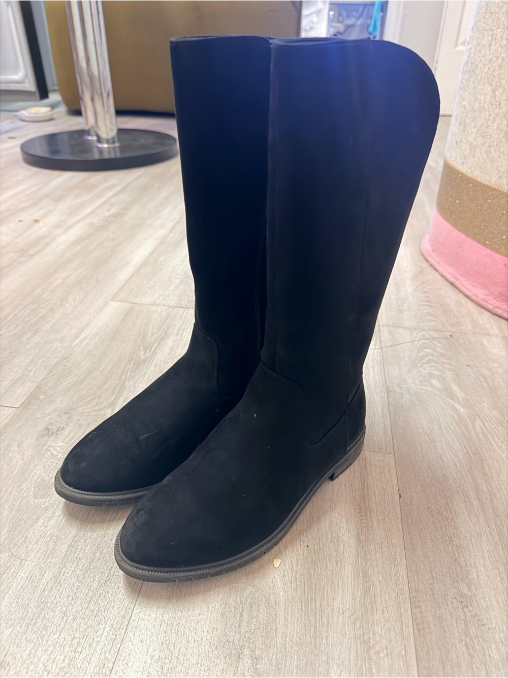 Cat & Jack Black Tall Suede Riding Boots